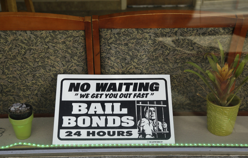 The neon-advertising bail bonding business could be threatened if a couple OF Harvard law graduates succeed in waging a legal war against the time-honored bail bond system that often has suspects paying 10 percent of the bail cost to a firm that will ensure the rest.