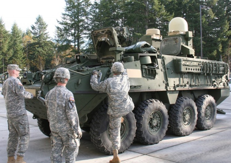 This prototype Stryker was integrated with Warfighter Information Network-Tactical Point of Presence capability.