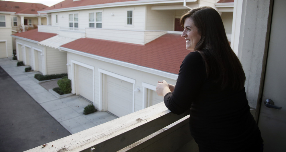 Katy Howser, a kindergarten teacher, lives in an apartment complex for educators in Santa Clara, Calif.