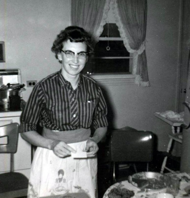 Zoe Head Swift was “an excellent baker ... who crafted eight pies for every Thanksgiving dinner – for more than 50 years.” She is shown in her Portland home in the 1950s – and there’s pie on the table.