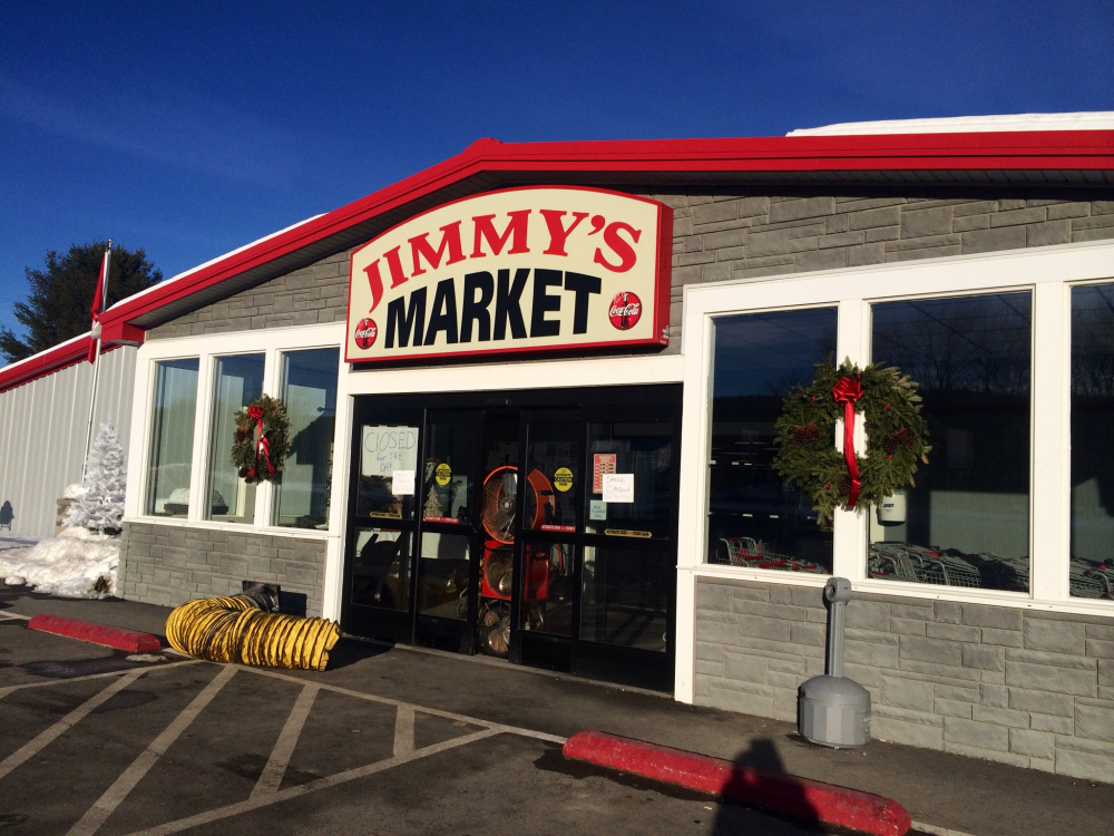 Jimmy’s Market on U.S. Route 201 in Bingham was closed Wednesday after a fire in a construction area damaged the building.