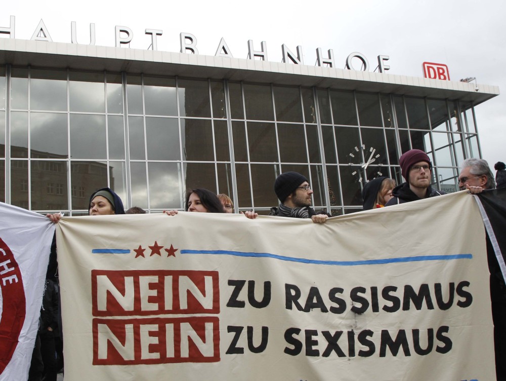 Protesters have called for changes in Cologne after a string of sex assaults overwhelmed police on New Year’s Eve.
