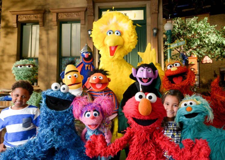 The familiar cast of “Sesame Street.” 