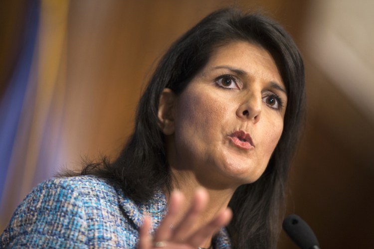 South Carolina Gov. Nikki Haley delivered the Republican response to President Obama’s State of the Union address in January. Her views on various U.S. military and national security matters usually fall within the Republican Party's hawkish mainstream.<em>Associated Press</em>
