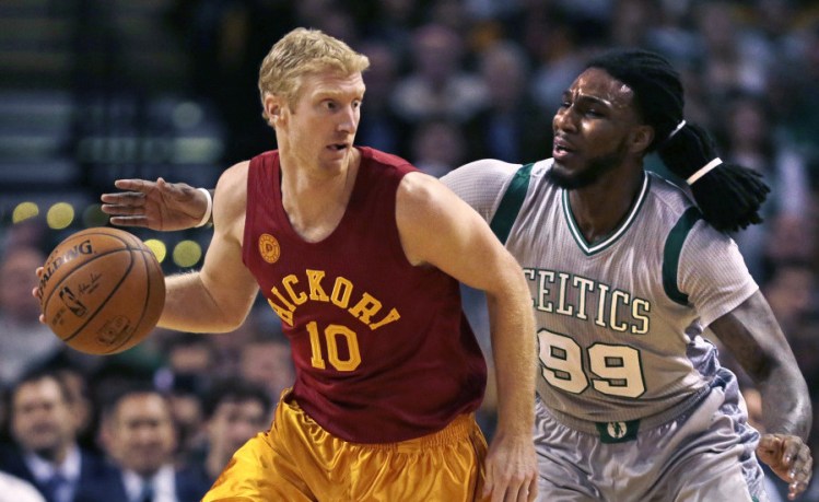 Pacers forward Chase Budinger dribbles past Celtics forward Jae Crowder while bringing the ball down court in the first quarter of the Celtics’ win Wednesday night in Boston. Crowder matched his career high with 25 points in the game.
