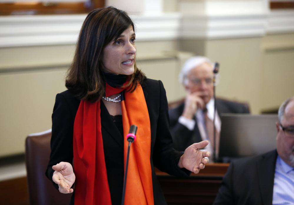 Rep. Sara Gideon, D-Freeport, said Gov. LePage's immigration proposal "would both set up police to pull over people based on the color of their skin and punish communities by withholding their funding if they don’t go along."