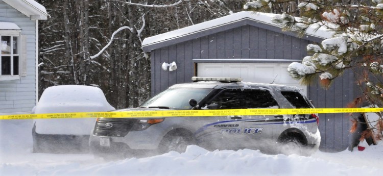 A Fairfield police cruiser is parked on Jan. 13, 2016, in front of the garage where state police discovered the remains of a newborn boy. The mother, Kayla Stewart, pleaded guilty Wednesday to manslaughter.