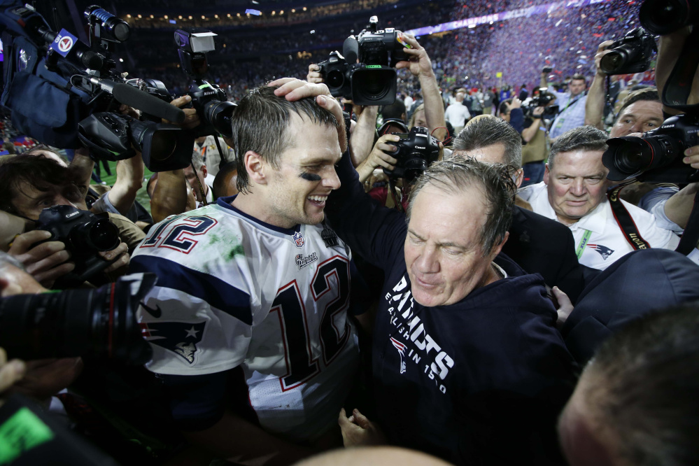 New England Patriots coach Bill Belichick and quarterback Tom Brady deserve much of the credit for the franchise’s four Super Bowl wins and six AFC titles in the last 15 years.
