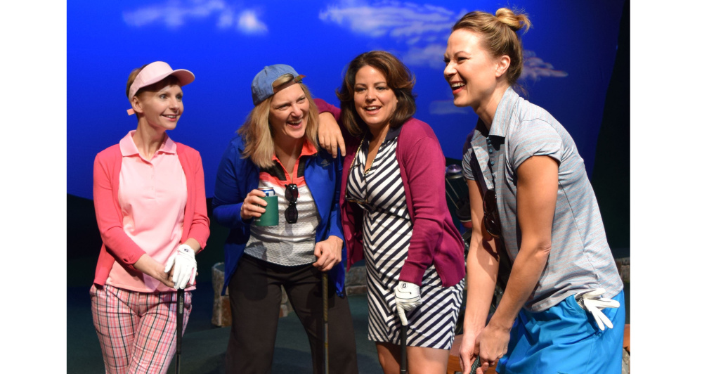 Tarah Flanagan as Tara, Janet Mitchko as Margot, Brigitte Viellieu-Davis as Connie and Caralyn Kozlowski as Dory star in “The Ladies Foursome” at Public Theatre in Lewiston.