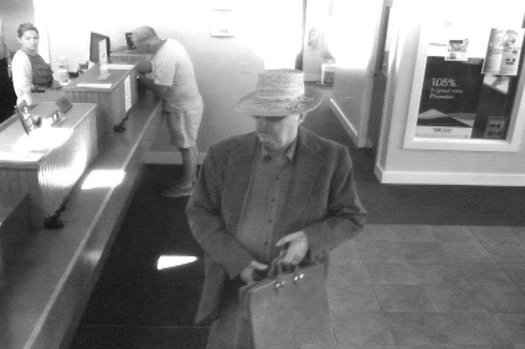 This image from a security camera shows John Cecil Slater robbing a Hallowell bank in 2014.