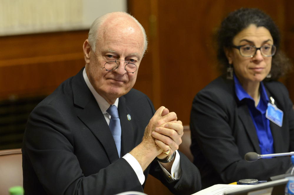 UN Special Envoy of the Secretary-General for Syria, Staffan de Mistura, above, met with Syria’s U.N. ambassador Bashar Ja’afari on Friday at the start of negotiations aimed at resolving Syria’s five-year conflict.