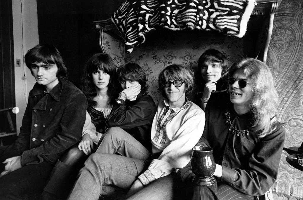 Members of the rock group Jefferson Airplane pose for a photograph in San Francisco in 1968. From left, Marty Balin, Grace Slick, Spencer Dryden, Paul Kantner, Jorma Kaukonen, and Jack Casady. 