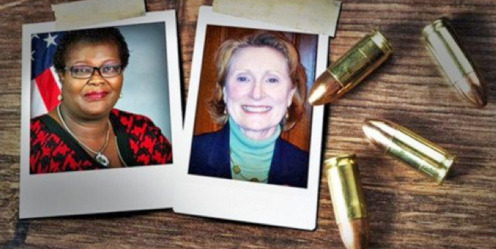 Sen. Roxanne Persaud, left, and Assemblywoman Jo Anne Simon, both Democrats, appear in this image tweeted by the NRA publication America’s 1st Freedom. 