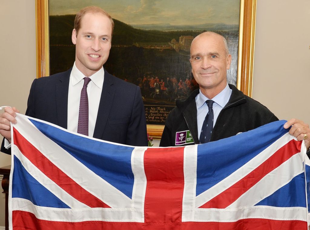 Prince William poses with Henry Worsley at Kensington Palace, in London last October. Reuters