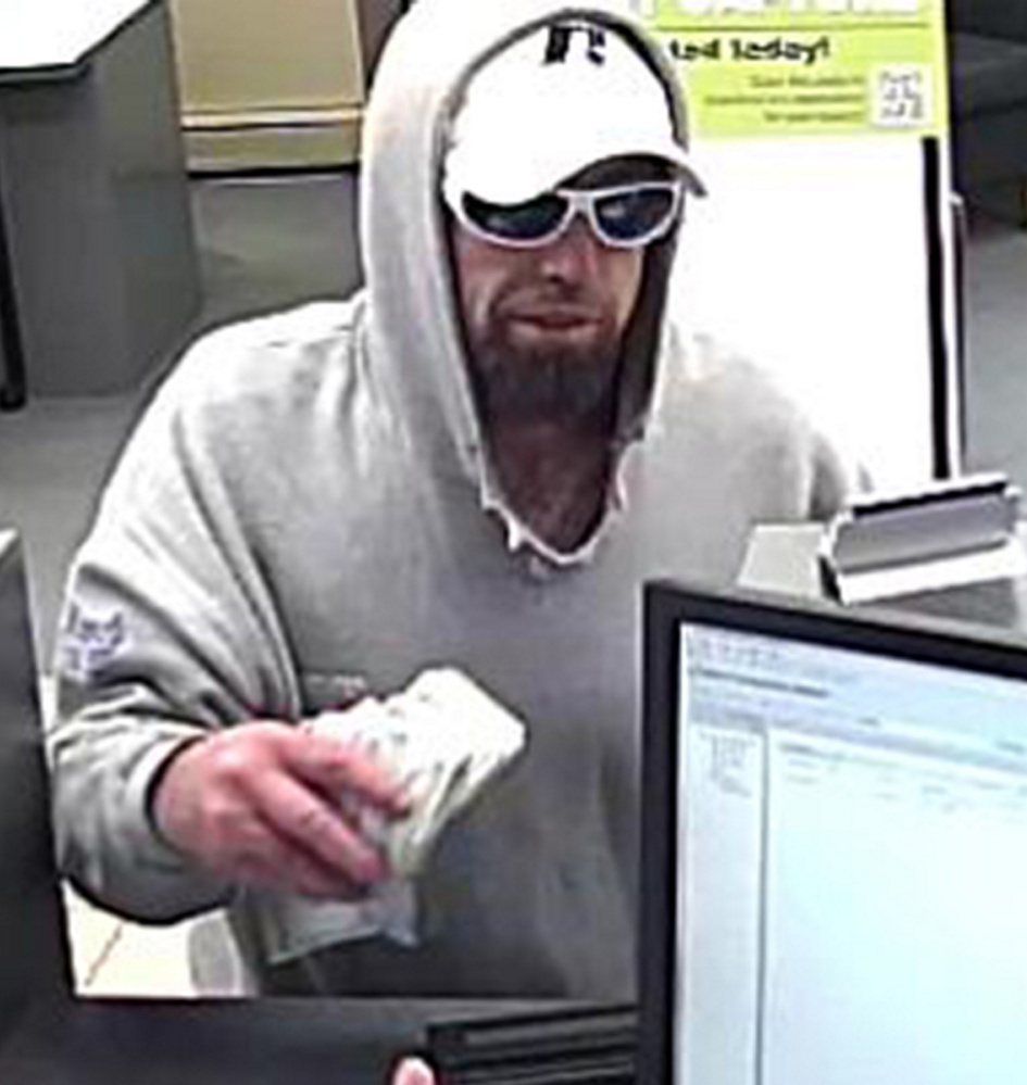 A surveillance photo of Thomas A. Monat recorded Sept. 25, 2015, during the robbery of the University Credit Union in Portland.