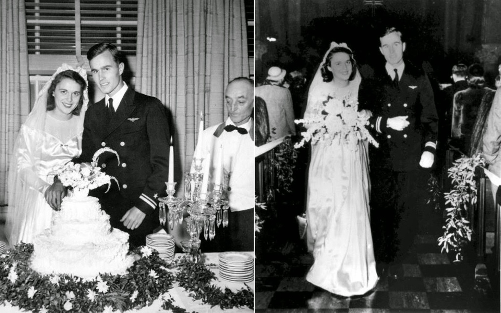 George and Barbara Bush on their wedding day, Jan. 6, 1945. Courtesy Bush family