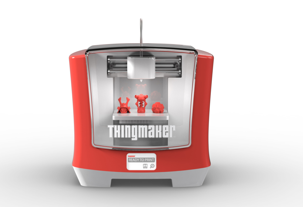 The ThingMaker, created through a partnership with Autodesk Inc., a 3D design software company, lets kids use an app to design items such as action figures and jewelry, sending their designs to the ThingMaker to print in plastic.