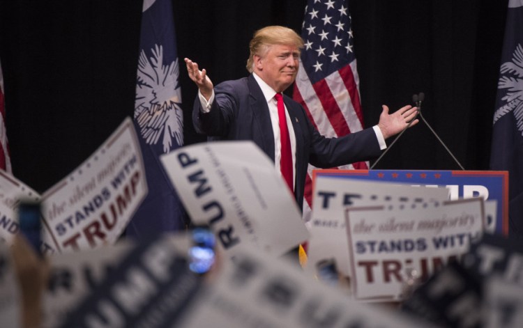 Donald Trump takes the stage at a rally in Myrtle Beach, South Carolina, a state where the Republican primary has a history of identifying the eventual nominee. A big win there on Saturday could stamp Trump as the clear front-runner.
Washington Post photo by Jabin Botsford