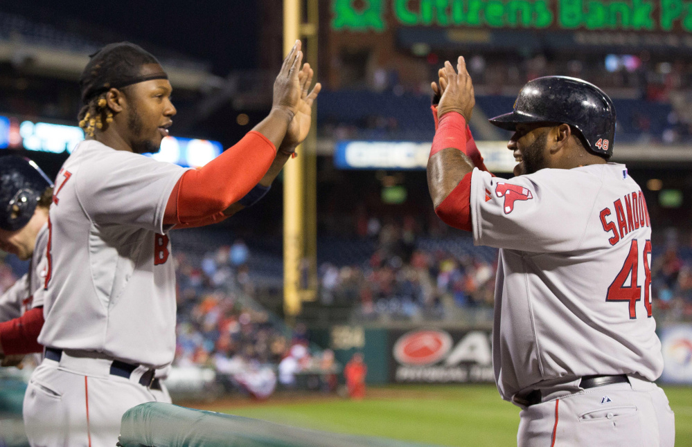 One of the biggest questions for the Red Sox this season will be how Hanley Ramirez, left, and Pablo Sandoval recover from subpar seasons. On top of that, Ramirez is moving to yet another new position as the everyday first baseman. Together they are still owed more than $145 million from the team.