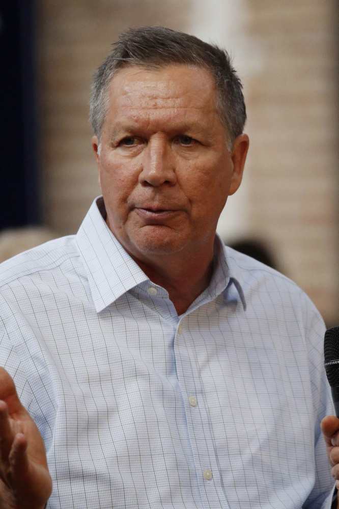 Republican presidential candidate, Ohio Gov. John Kasich speaks about his platform during a town hall meeting in Gulfport, Miss., Wednesday, Feb. 24, 2016. (AP Photo/Rogelio V. Solis)