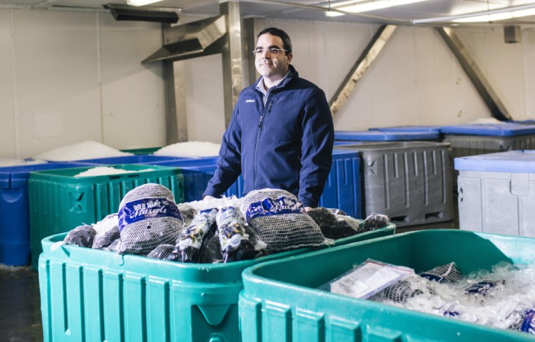 Peter Handy, shown at Bristol Seafood’s plant in Portland, says the company recently introduced wild Maine mussels and he expects sales to keep growing in the years ahead.