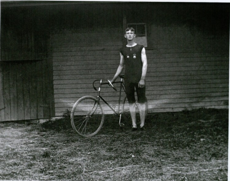 A University of Maine student, James Arthur Hayes, took this photo around 1900. The arrival of bicycles affected Maine in many ways, including the pace of road paving.