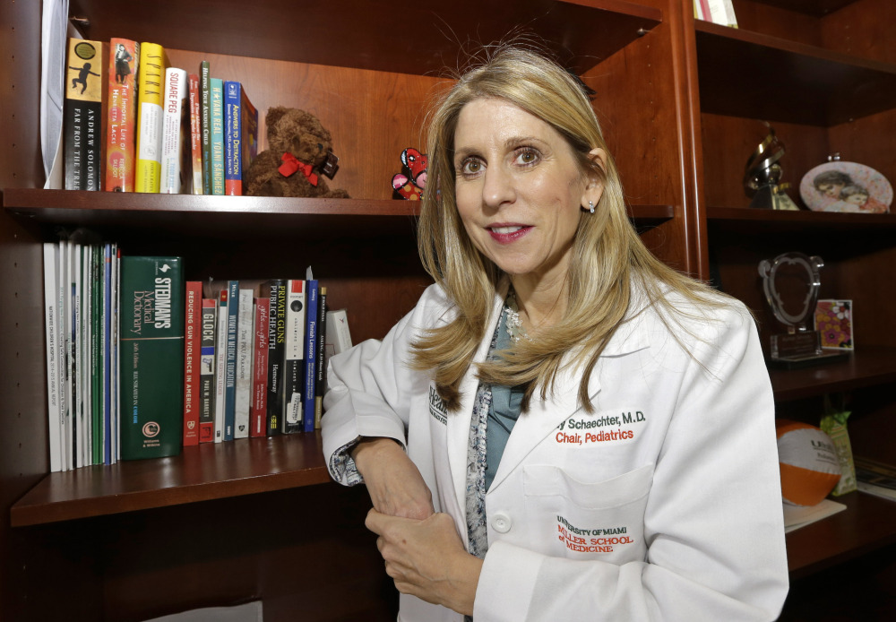 A Miami pediatrician, Dr. Judy Schaechter, is free to ask parents about children’s health and safety hazards ranging from swimming pools to dietary habits, but faces sharp limits under a 2011 Florida law in what she can say about guns in the home.