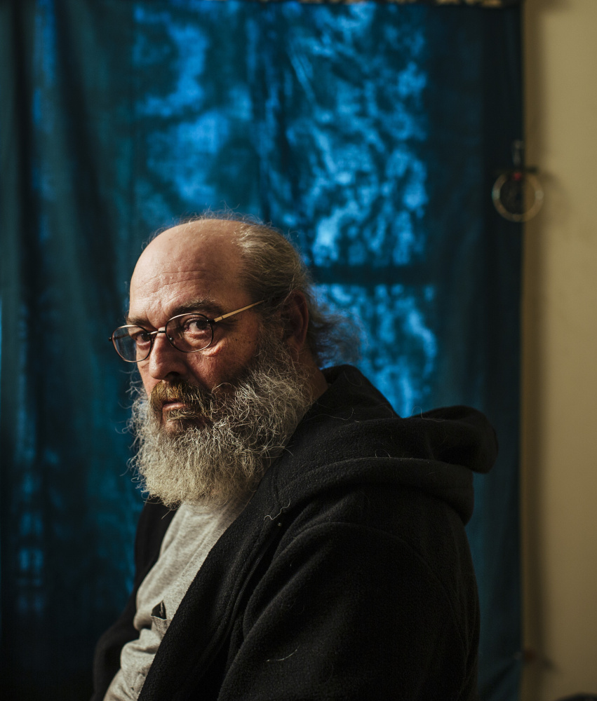 Al Wheeler, 61, was evicted without cause when the Wilmot Street building he lived in was sold last year in Portland. Unable to find a place in the city, the former Marine moved to Westbrook.