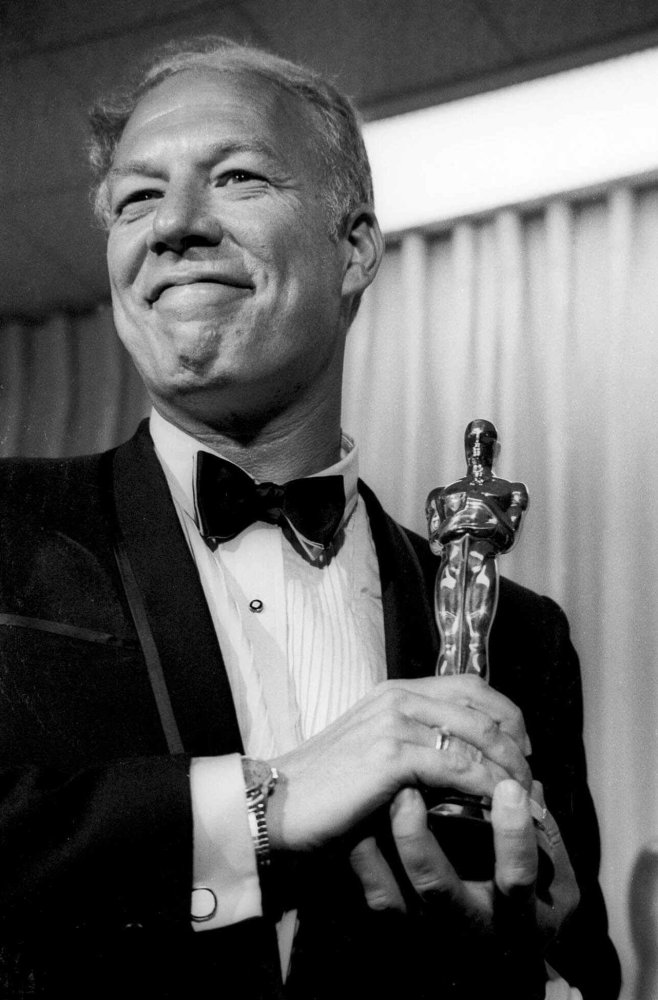 In this April 10, 1968, file photo, George Kennedy poses with his Oscar in Santa Monica, Calif, after winning best supporting actor for “Cool Hand Luke.”