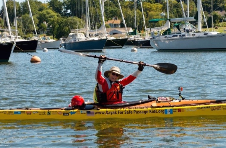 Deb Walters of Troy finished her two-part kayak trip from Maine to Key West, Fla., on Jan. 30, and raised $425,000 for Safe Passage along the way.
Contributed photo