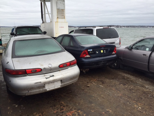 Broken-down and abandoned cars are removed from Peaks Island.
Photo courtesy city of Portland