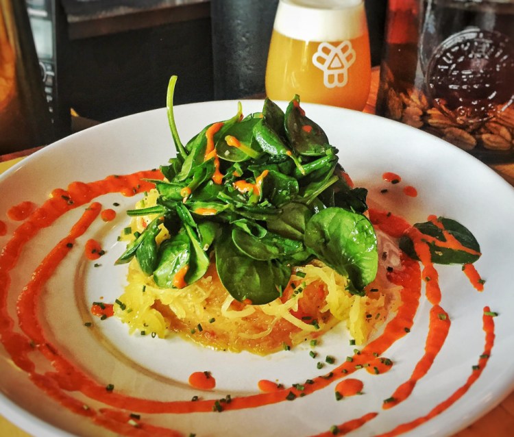 Spaghetti Squash Bake at the King’s Head in Portland offers a creative way to keep things vegetarian.     Courtesy photo