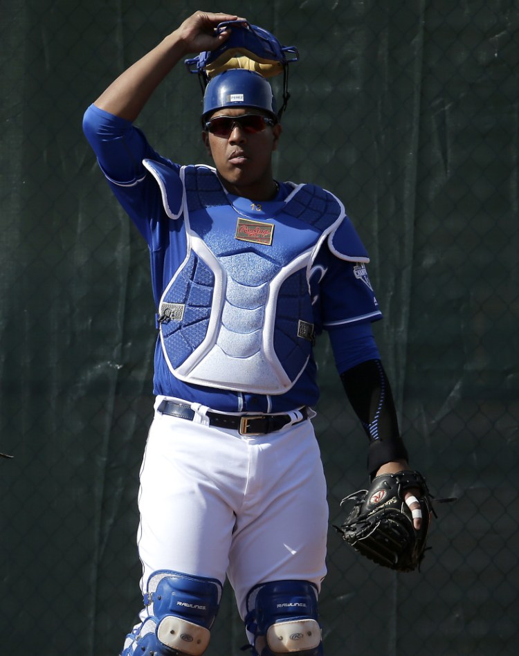 Catcher Salvador Perez, 25, who signed a five-year contract Tuesday, said he’ll like to remain with the Kansas City Royals for his entre career – “be one of these guys like Frank White and George Brett.”