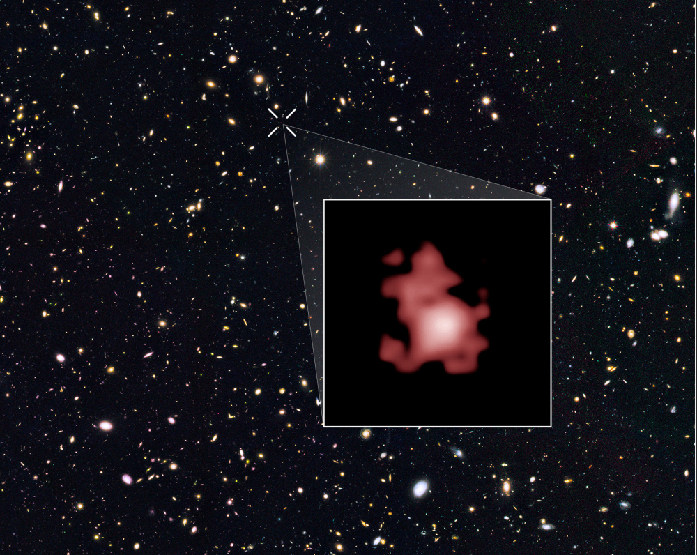 Image from the Hubble Space Telescope shows a galaxy that is farther than any previously detected, when the universe was only 400 million years old.