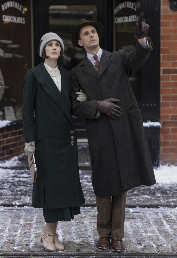 Michelle Dockery as Lady Mary and Matthew Goode as Henry Talbot in “Downton Abbey.”