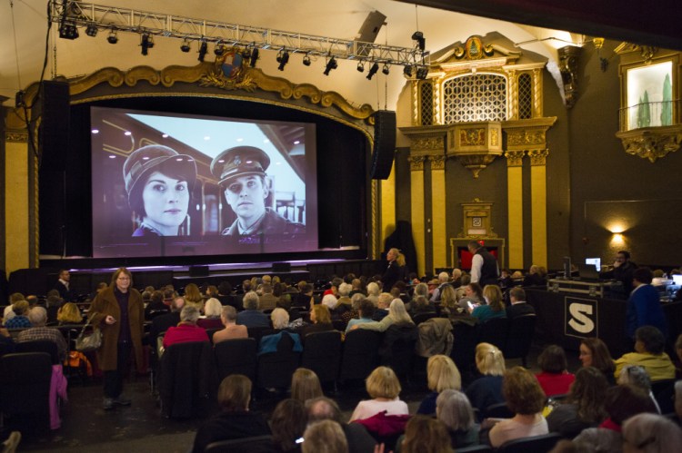 MARCH 6: "Downton Abbey" enthusiasts await the beginning of a special broadcast of the final episode of the British series at the State Theatre in Portland on Sunday.

