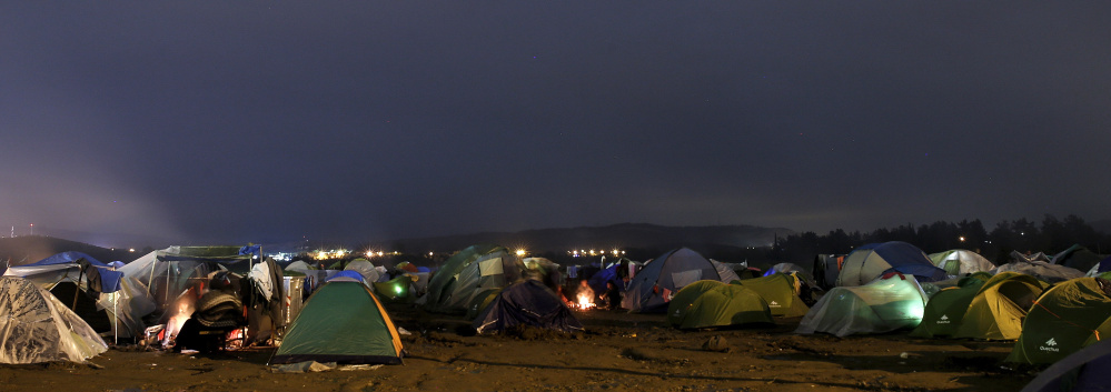 Tents are seen at a makeshift camp at the Greek-Macedonian border. An agreement between the European Union and Turkey calls for new migrants to be returned to Turkey.