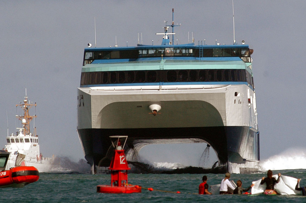 The catamaran that will replace the Nova Star was launched in 2007 by Austal USA and originally was used as a high-speed ferry among the Hawaiian islands.  (AP Photo/Agustin Tabares)