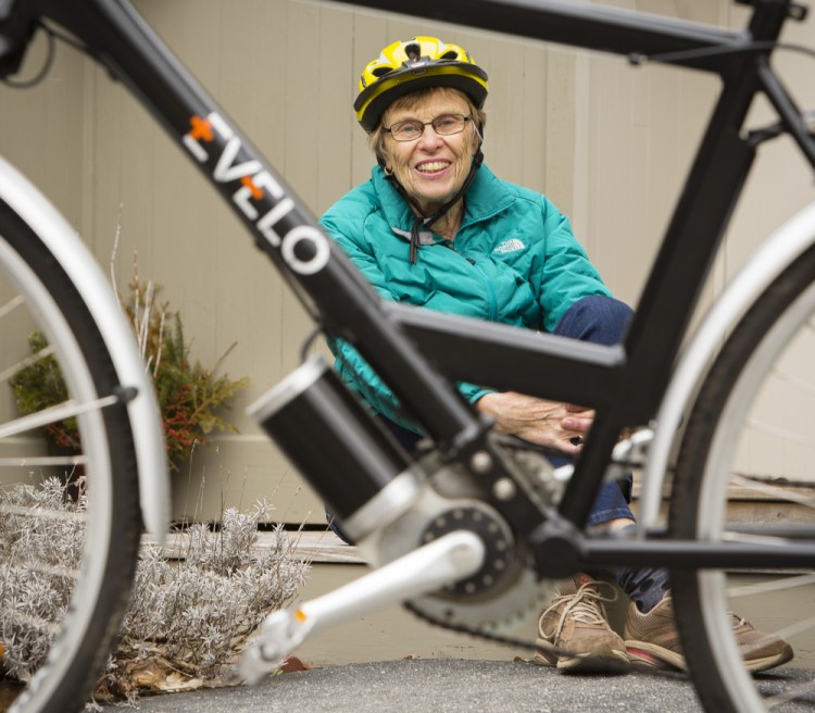Lifelong cyclist Barbara Melchiskey, 80, of Camden, traded her regular bike two years ago for a motorized version when she developed hip problems.