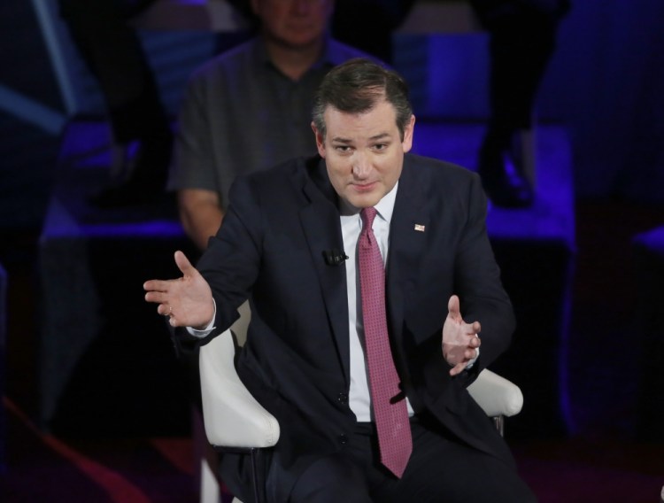 Republican presidential candidate, Sen. Ted Cruz, R-Texas, participates in a CNN town hall in the historic Riverside Theatre, Tuesday in Milwaukee, Wis.