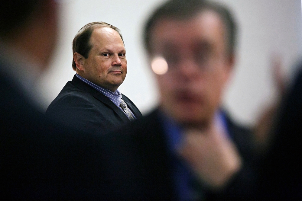 Eddie Tipton, former security director of the Multi-State Lottery Association, awaits trial on charges linking him  has been convicted of rigging a $16.5 million jackpot in December 2010.    (Brian Powers/The Des Moines Register via AP)  MAGS OUT, TV OUT, NO SALES, MANDATORY CREDIT
