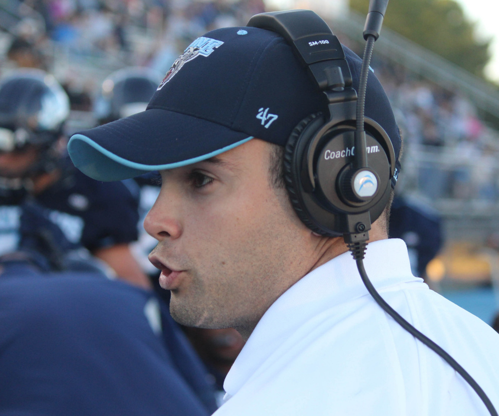 Joe Harasymiak, 29, was promoted in December to become Maine's head football coach after longtime coach Jack Cosgrove resigned.