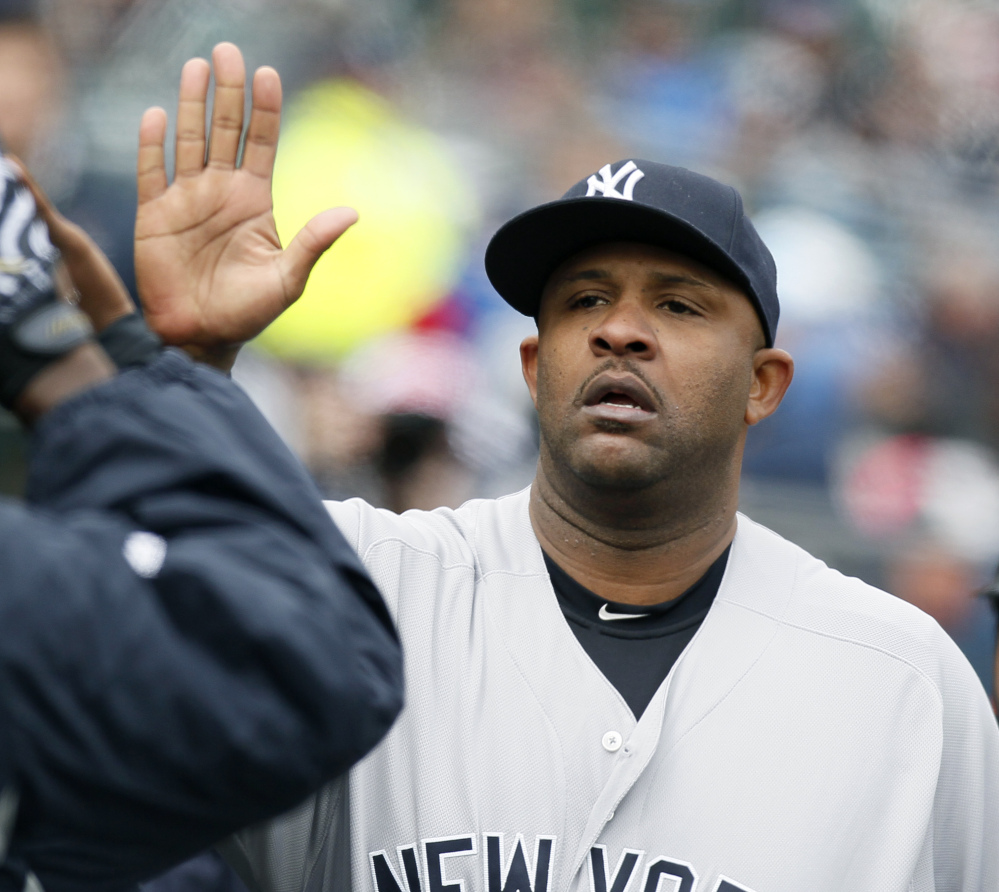 Yankees pitcher CC Sabathia hopes he's be high-fiving after Monday's Game 3 of the ALCS against the Houston Astros.