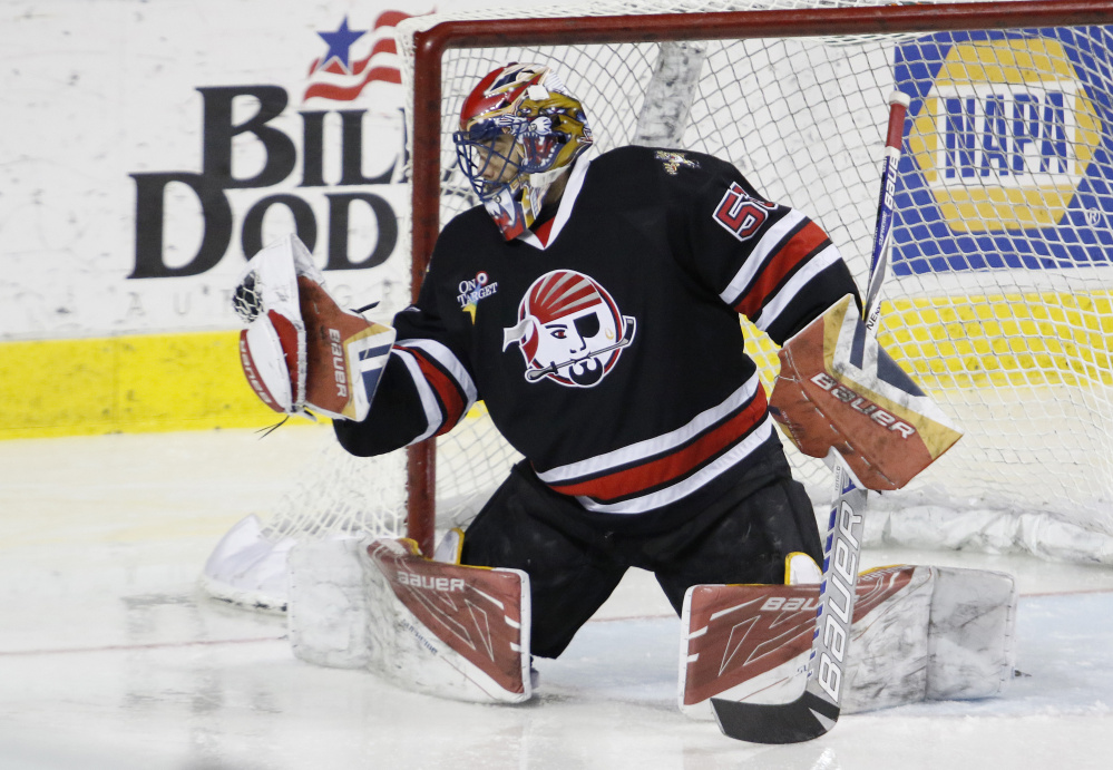 Goalie Mike McKenna, the only member of the Portland Pirates who also played with the team last season, hopes to extend his marvelous season into the playoffs. He had a 33-17-5 record with a 2.45 goals-against average.