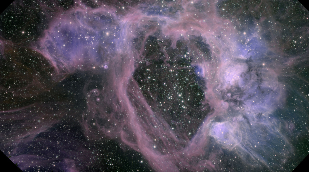 A vast bubble in the Large Magellanic Cloud was formed by the explosive death of one or more of the cluster of massive stars inside the bubble. Cosmic rays reaching Earth are created and accelerated by similar explosions.