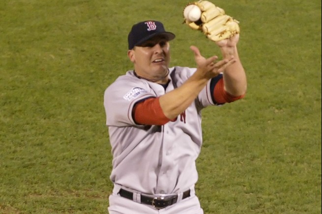 The wait for a World Series title ended for Boston when closer Keith Foulke fielded this ball in 2004 and tossed to first. Now Foulke works with Sox minor leaguers, teaching them how to adapt to the bullpen.
