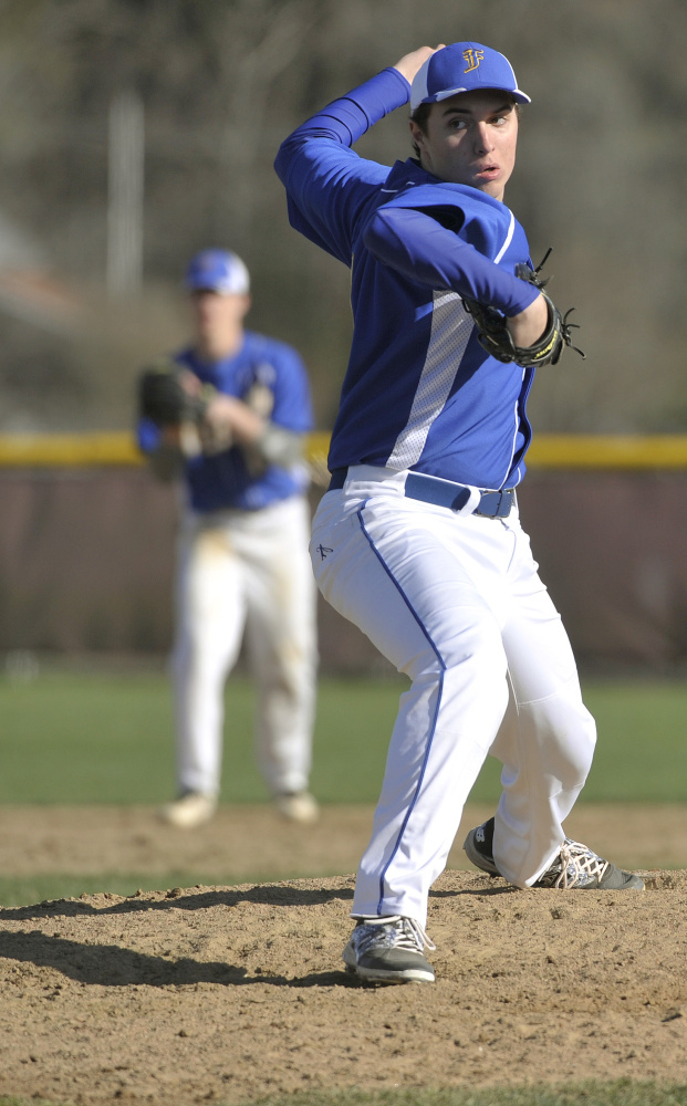 Falmouth left-hander Cam Guarino struck out two but used his defense well while limiting Cape Elizabeth to five hits and two unearned runs. Guarino was coming off a no-hitter.