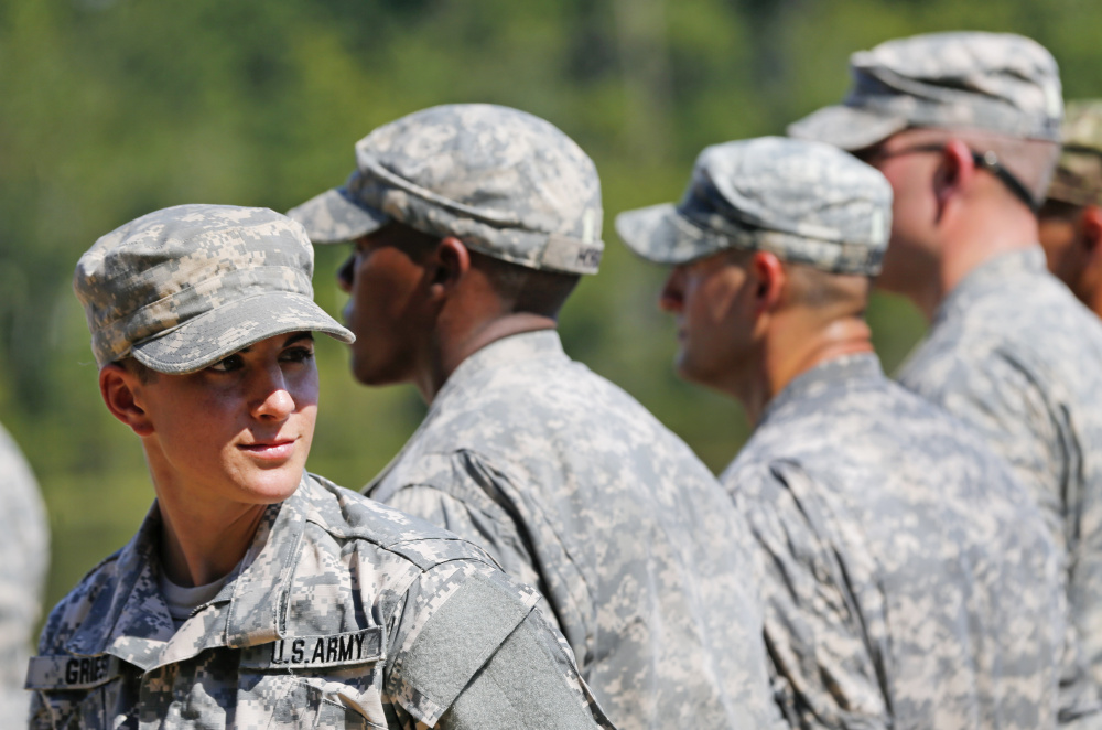 U.S. Army Capt. Kristen Griest at her Army Ranger School graduation ceremony last year. Thursday she graduates as the U.S. military's first female infantry officer.