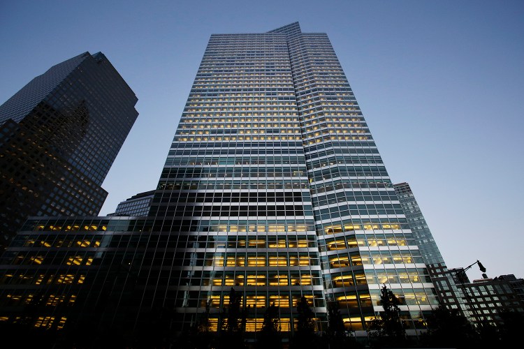 Goldman Sachs headquarters, center, is shown, Thursday, Oct. 15, 2015 in New York. The Associated Press