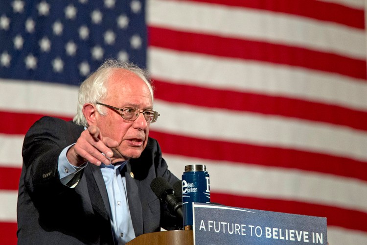 Democratic presidential candidate Bernie Sanders speaks during a campaign event Saturday, in the Washington Heights neighborhood of New York. The Associated Press